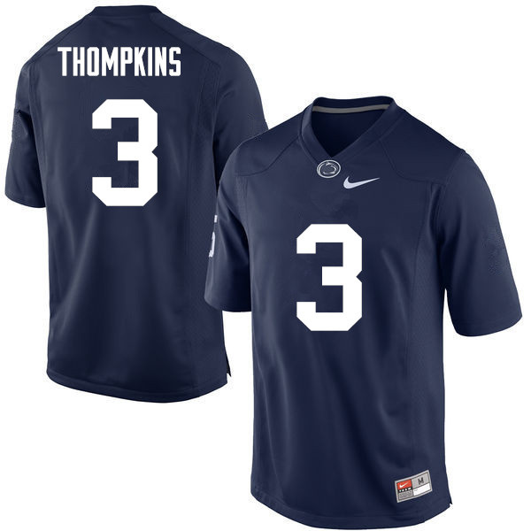 Men Penn State Nittany Lions #3 DeAndre Thompkins College Football Jerseys-Navy